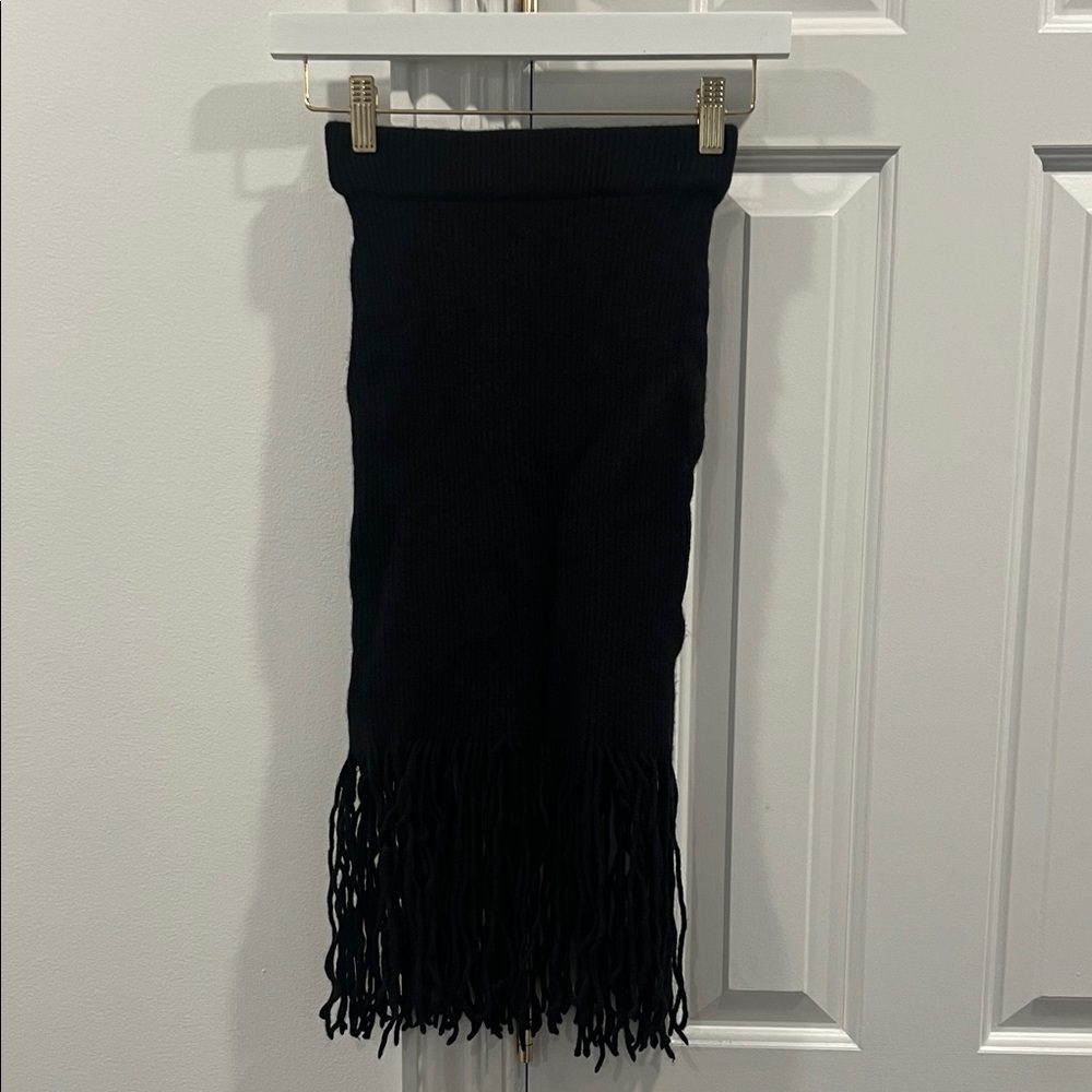 Zimmermann Black Fringe Midi Skirt